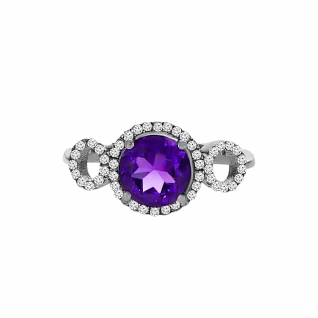 gold diamond amethyst ring