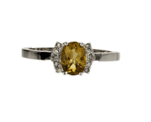 טבעת סיטרין 0.75 קראט, זהב-לבן 14 קראט, משובצת 0.08 קראט יהלומים