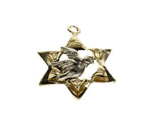 תליון מגן דוד, זהב-אדום 14 קראט, משובץ יהלומים
